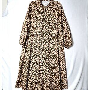SHEIN Curve Womens Midi Dress Plus Sz 3XL Long Sleeve 1/4 Button Front Cabincore